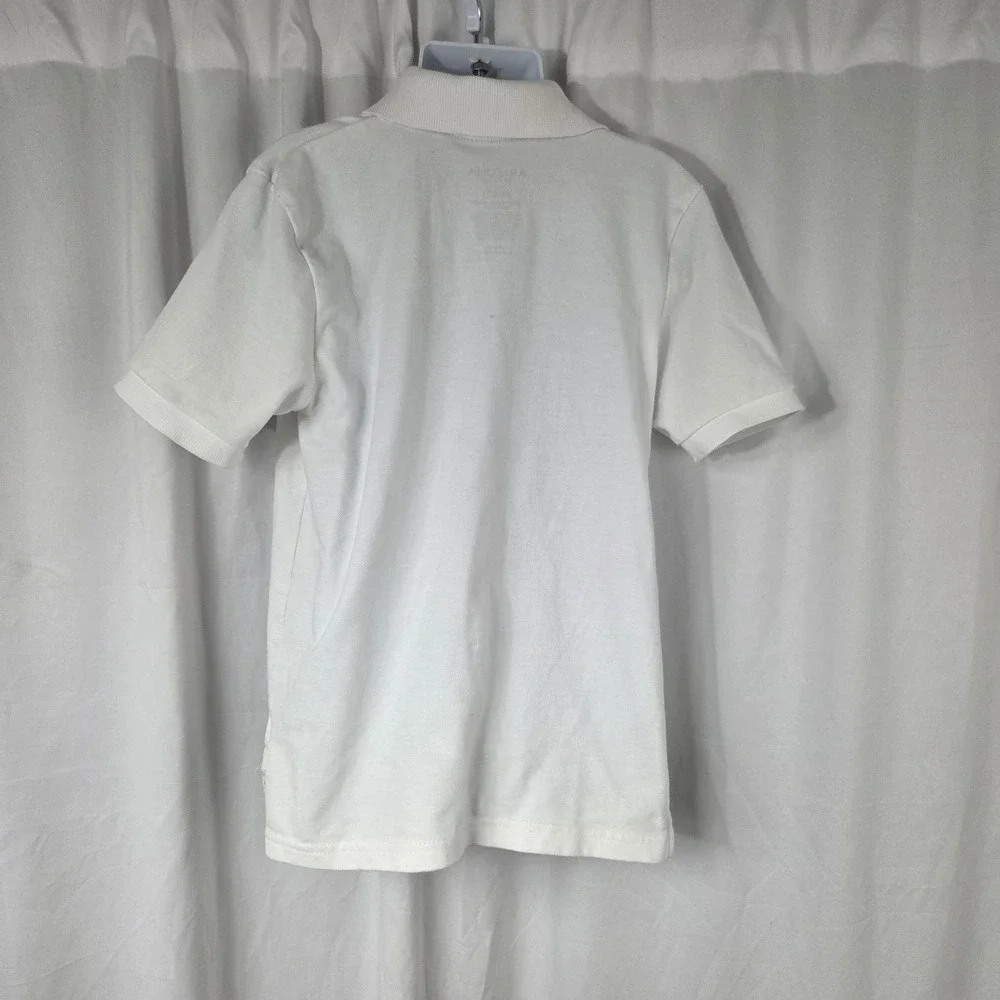Arizona Jean Co Polo Shirt Kids XS 6-7 White Tagless Stretch Short Sleeve Top
